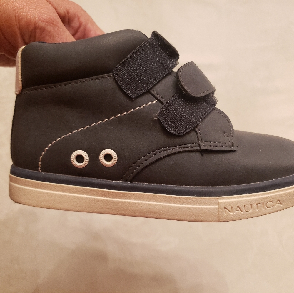 Navy blue nautica kids shoes boot style
